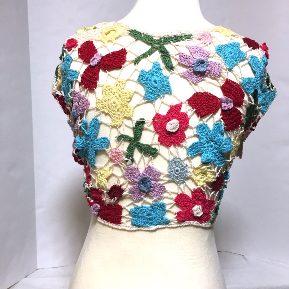 Free People Crochet Cotton Festival Shrug. Small. - Picture 3 of 8